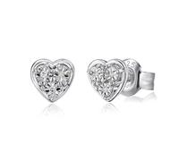 Orecchini in argento 925, orecchini a forma di cuore con diamante brillante gioielli regali per le donne