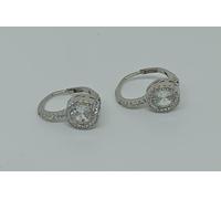 ORECCHINI IN ARGENTO 925 P MOLLA ZIRCONI TONDO ZIRCONE GIRO ZIRCONI (AMFO0428)