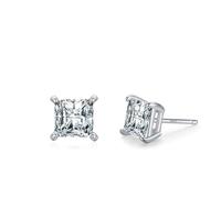 Orecchini in argento 925 piccolo, orecchini in argento con zirconi solitari con quattro artigli gioielli da donna