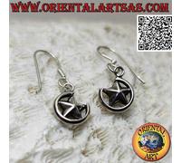 Orecchini in argento 925‰ stella tra un cerchio a tre quarti