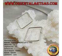 Orecchini in argento a filo, quadrato infilabile (varie dimensioni)