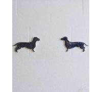 Orecchini in argento a forma di cane razza Bassotto a pelo corto Luce