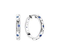Orecchini in argento celeste anello per le donne, orecchini della stella del nord e della luna con accenti di cristallo blu, orecchini ipoallergenici anello Starburst per l'indossamento quotidiano, fe