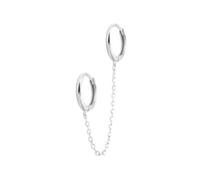 Orecchini in argento con catena, cerchi 12 mm, lunghezza 46 mm