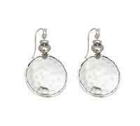 Orecchini in argento concavo rotondi geometrici da donna, design retrò con cerchio testurizzato, gioielli alla moda in lega opaca, ornamenti minimalisti all-match per l'orecchio
