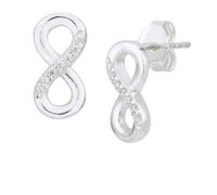 Orecchini in argento decorati con zirconi, simbolo dell'infinito TS-EA-0228