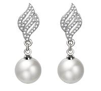 Orecchini in argento, orecchini da donna, da matrimonio, placcati in argento bianco con zirconia cubica