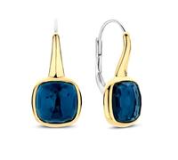 Orecchini in argento placcato oro con zaffiro blu TI SENTO - Milano