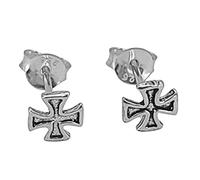Orecchini in argento Sterling 925 a forma di croce di ferro, n. 42