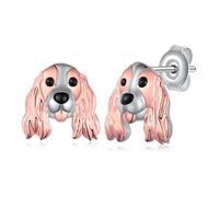 Orecchini in argento Sterling 925 con cocker spaniel/Border Collie, Cavalier King Charles Spaniel, Border Collie, idea regalo per donne, Argento sterling, Non pietra preziosa