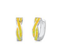 Orecchini in argento sterling 925 con opale, colore bianco/rosso intenso/blu/arancione/verde/rosa, ipoallergenici, idea regalo per donne e ragazze, 15*15mm, Argento, Non pietra preziosa