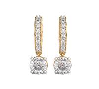 Orecchini in argento sterling 925 con taglio Padma chic e glamour | Placcatura in oro n. Pietra: 20 Dimensioni gemma: 0,01-0,49 mm | Peso: 2,45 crt Forma: rotonda | 3,99 grammi | • Lusso • G_00006