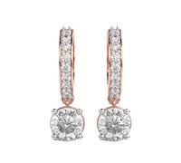 Orecchini in argento sterling 925 con taglio Padma chic e glamour | Placcatura in oro rosa | N. pietra: 20 | Dimensioni gemma: 0,01-0,49 mm | Peso: 2,45 crt | Forma: rotonda | 3,99 grammi | R_00006
