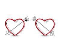 Orecchini in argento Sterling 925 da donna a cerchio con pendenti a forma di piuma, stella, sole, pietra di luna, pianeta Saturno, cuore e cactus, con zirconi scintillanti, adatti per donne e ragazze