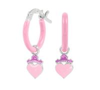Orecchini in argento Sterling 925 Disney Princess a forma di cuore viola, Argento sterling