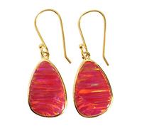 Orecchini in argento Sterling 925 opale di fuoco, 16 x 12 mm, set di lunetta cabochon, fatti a mano, orecchini con pietre preziose bohémien, regalo per donna