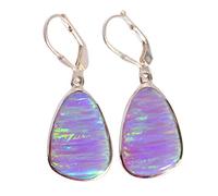 Orecchini in argento Sterling 925 opale di fuoco 18 x 12 mm, set di lunetta di cabochon multicolore, orecchini a goccia fatti a mano, gioielli bohémien, regalo per donna