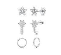 Orecchini in argento Sterling 925, orecchini a perno da donna con cerchi in argento, set per piercing multipli, set di orecchini a cerchio piccoli per chi dorme sulla cartilagine