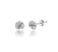 Orecchini in argento sterling con nodo d'amore da 4 mm