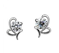 Orecchini in argento sterling con pietra di compleanno e cristallo, regalo di gioielli