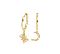 Orecchini in argento sterling con stella e luna a forma di otto uomini, gioielli franc, Metallo