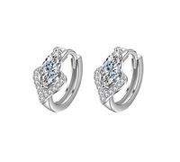 Orecchini in argento Sterling da donna, piccoli orecchini a cerchio in argento, orecchini a perno a forma di cuore con zirconia cubica, orecchini ipoallergenici in argento 925, orecchini delicati