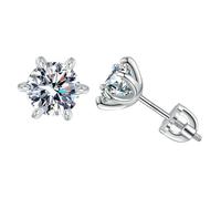 Orecchini in argento Sterling Moss diamante arco sei artigli filo europeo e americano da donna., Metallo