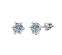 Orecchini in argento Sterling Moss diamante arco sei artigli filo europeo e americano da donna., Metallo