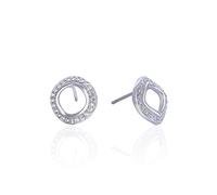 Orecchini in argento Sterling per donne, orecchini a perno con geometria cava irregolare, orecchini a vite per adolescenti, 10,7 x 10,5 mm