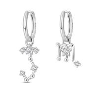 Orecchini in argento sterlino 925 Costellazione per le donne, Pendle orecchini con zirconia cubica | Design di moda Hoop Huggie per l'indossamento quotidiano, regalo di compleanno per lei