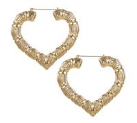 Orecchini in Bambù Dorato Per Le Donne Bambù Triangolo Cuore Hollow Hoop Orecchini 90s Grande Oro Bambù Cerchio Orecchini Hip Hop Gioielli Regali per Ragazze, 0, Metallo, Nessuna pietra preziosa