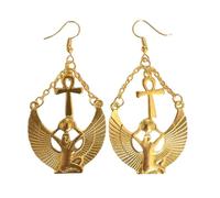 Orecchini in lega con ciondolo a forma di dea egiziana, adatti per gli amanti della storia alla ricerca di accessori unici dee egiziane, One Size, come descritto, come descritto