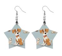 Orecchini in legno a forma di cane, idea regalo, leggeri, vintage, in legno naturale, classici e artistici, ganci per orecchini da donna, Circular, In legno, Legno