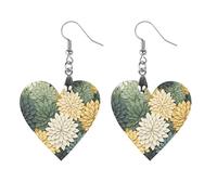 Orecchini in legno a forma di foglie da giardino, leggeri, vintage, in legno naturale, classici e artistici, ganci per orecchini da donna, Circular, In legno, Legno