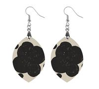 Orecchini in legno a pois neri e bianchi, idea regalo, leggeri e vintage, in legno naturale, classici e artistici, ganci per orecchini da donna, Love, In legno, Legno