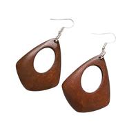 Orecchini in legno classici da donna stile geometrico lungo orecchini a goccia alla moda per aggiungere fascino vintage al tuo set autunno inverno, フリーサイズ