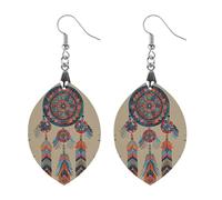 Orecchini in legno colorati retrò tribale acchiappasogni da donna, gioielli vintage eleganti in legno, orecchini leggeri per matrimoni, feste, regalo di tutti i giorni, Star, Legno, Legno