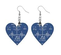 Orecchini in legno con formula matematica, gioielli regali, leggeri vintage pendenti in legno naturale classici artistici ganci per orecchini in legno per donne, Love, In legno, Legno