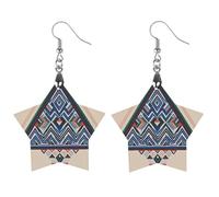 Orecchini in legno con motivo geometrico a triangolo da donna, gioielli vintage eleganti in legno, orecchini leggeri per matrimoni, feste, regalo di tutti i giorni, Star, Legno, Legno