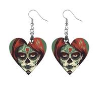 Orecchini in legno con teschio, idea regalo, leggeri, vintage, in legno naturale, classici e artistici, ganci per orecchini da donna, Apricot shaped, In legno, Legno