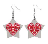 Orecchini in legno da donna, a forma di cuore grande, piccoli cuori, gioielli vintage eleganti in legno, orecchini leggeri per matrimoni, feste, regalo di tutti i giorni, Circular, Legno, Legno