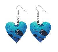 Orecchini in legno da donna, a forma di pesce che si spostano sul mare, gioielli vintage eleganti in legno, orecchini leggeri per matrimoni, feste, regalo di tutti i giorni, Love, Legno, Legno