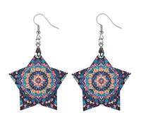 Orecchini in legno da donna, con fiori, luna, farfalla, gioielli in legno, eleganti gioielli in legno, orecchini leggeri per matrimoni, feste, regalo di tutti i giorni, Love, Legno, Legno