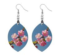 Orecchini in legno da donna, con fiori rosa, eleganti gioielli in legno, orecchini leggeri per matrimoni, feste, regalo di tutti i giorni, Star, Legno, Legno