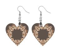 Orecchini in legno da donna, con ghirlanda floreale estetica, marrone, eleganti gioielli in legno, orecchini leggeri per matrimoni, feste, regalo di tutti i giorni, Star, Legno, Legno