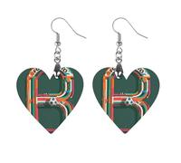 Orecchini in legno da donna, con lettere con elementi di calcio, gioielli vintage eleganti in legno, orecchini leggeri per matrimoni, feste, regalo di tutti i giorni, Circular, Legno, Legno