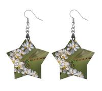 Orecchini in legno da donna, con libellule su fiori e rami, gioielli vintage eleganti in legno, orecchini leggeri per matrimoni, feste, regalo di tutti i giorni, Star, Legno, Legno