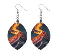 Orecchini in legno da donna, con motivi in marmo che ricordano le cime delle montagne, gioielli vintage eleganti in legno, orecchini leggeri per matrimoni, feste, regalo di tutti i giorni, Circular