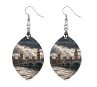 Orecchini in legno da donna, in legno tempestoso e cupo, eleganti gioielli in legno, orecchini leggeri per matrimoni, feste, regalo di tutti i giorni, Circular, Legno, Legno
