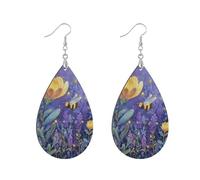 Orecchini in legno di legno per le donne africani in legno cerchio moda orecchini pendenti per Natale Daily Wear & Gifts Shining Night Bees aretes de madera para mujer, watertrop, Legno, Non pietra